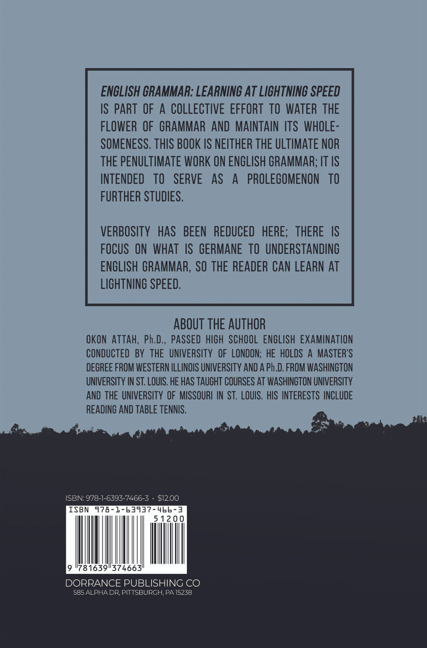 English Grammar: Learning At Lightning Speed – Dorrance Bookstore