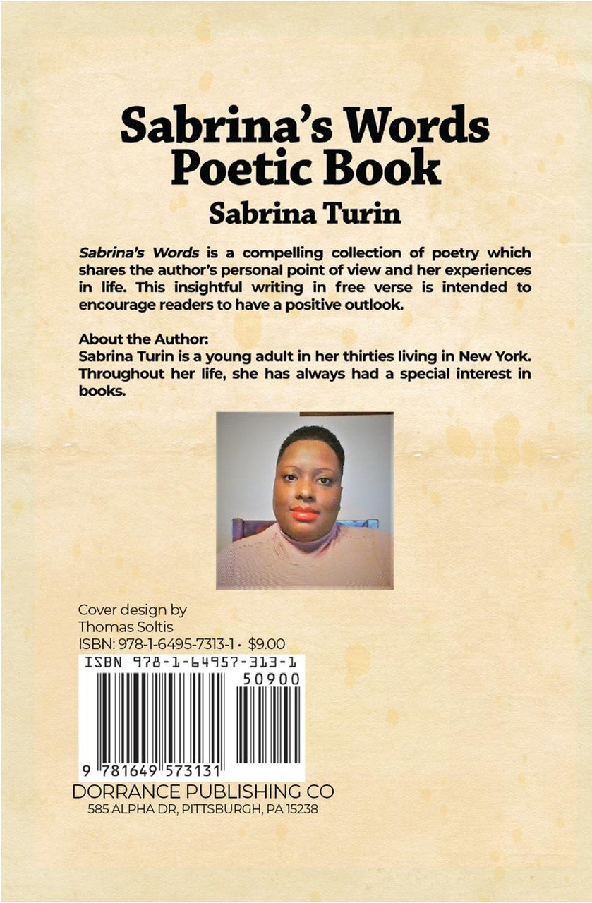 Sabrina Writing Sabrina’s Words – Dorrance Bookstore